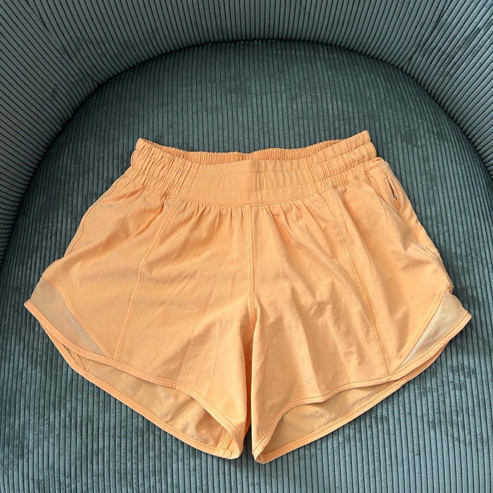 Lululemon Athletica Peach Athletic Shorts with Elastic Waistband